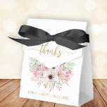 Boda Gracias Cajas Rústicas De Favor De La Flora R<br><div class="desc">Boda Gracias Cajas Rústicas De Favor De La Flora Rosa. Personalice con estilo con sus nombres y fecha personalizados.</div>