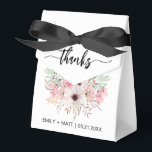 Boda Gracias Cajas Rústicas De Favor De La Flora R<br><div class="desc">Boda Gracias Cajas Rústicas De Favor De La Flora Rosa. Personalice con estilo con sus nombres y fecha personalizados.</div>
