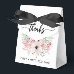 Boda Gracias Cajas Rústicas De Favor De La Flora R<br><div class="desc">Boda Gracias Cajas Rústicas De Favor De La Flora Rosa. Personalice con estilo con sus nombres y fecha personalizados.</div>