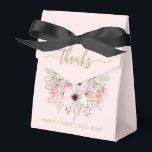 Boda Gracias Cajas Rústicas De Favor De La Flora R<br><div class="desc">Boda Gracias Cajas Rústicas De Favor De La Flora Rosa. Personalice con estilo con sus nombres y fecha personalizados.</div>
