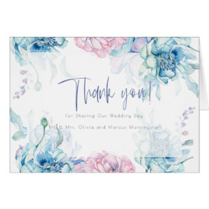 Boda Gracias Cielo azul Bubblegum Pink Peonies