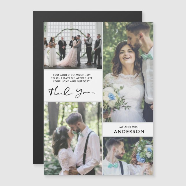 Boda Gracias Collage de fotos (Anverso/Reverso)