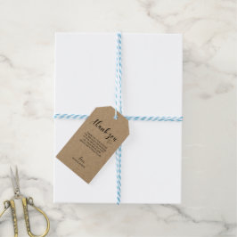 Boda Gracias Etiqueta De Regalo - Kraft
