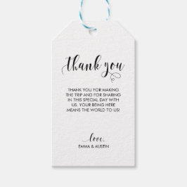 Boda Gracias Etiqueta De Regalo - Kraft