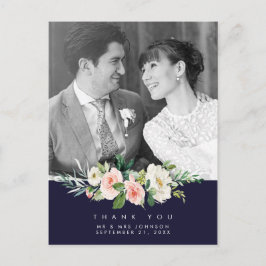 boda gracias foto postal marina floral