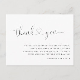 boda gracias mensaje de tarjeta corazón gracias