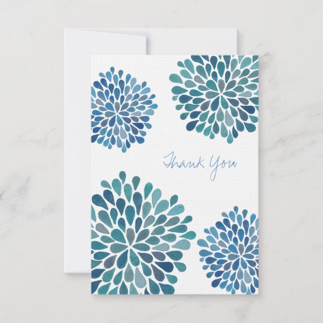 Boda Gracias Nota Flores Azules (Anverso)