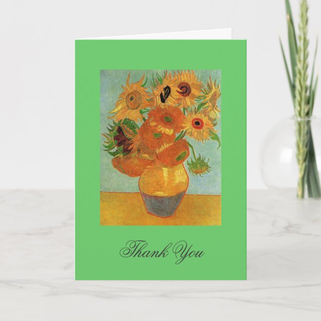 Boda gracias nota Vincent van Gogh Sunflower (Anverso)
