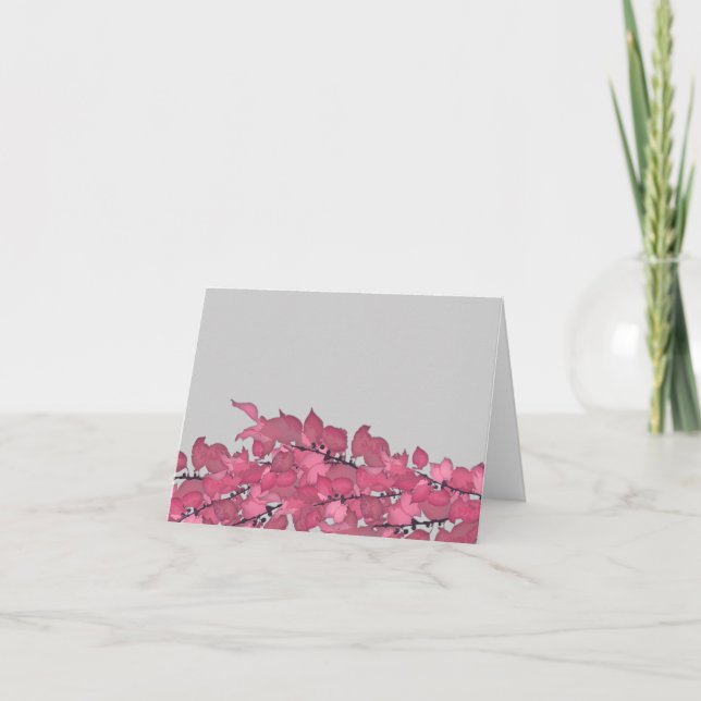 Boda Gracias Notas Tarjetas con hojas (Anverso)