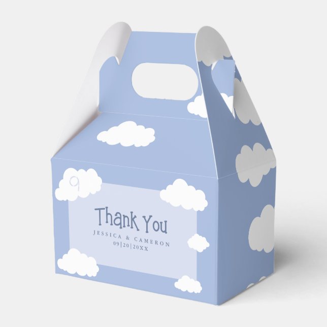 Boda Gracias Nube Nueve Cute Caja De Favores Invit (Front Side)