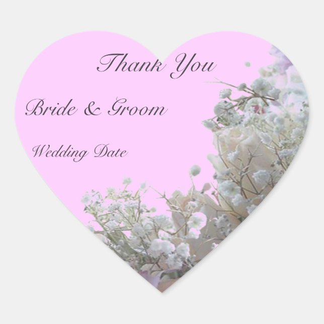 Boda Gracias Pegatina de corazón (Anverso)