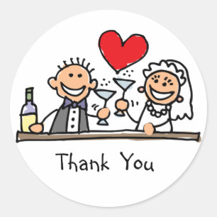 Boda Gracias Pegatinas