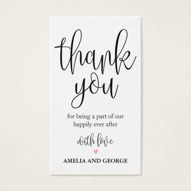 Boda Gracias Tags Lovely Calligraphy (Frente)