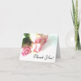 Boda Gracias tarjeta con flores rosadas