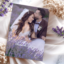 Boda Gracias tarjeta con foto