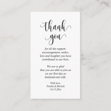 Boda Gracias, tarjeta de gabinete de guiones moder