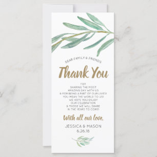 Boda Gracias Tarjeta De Lugar - Verdor Rústico