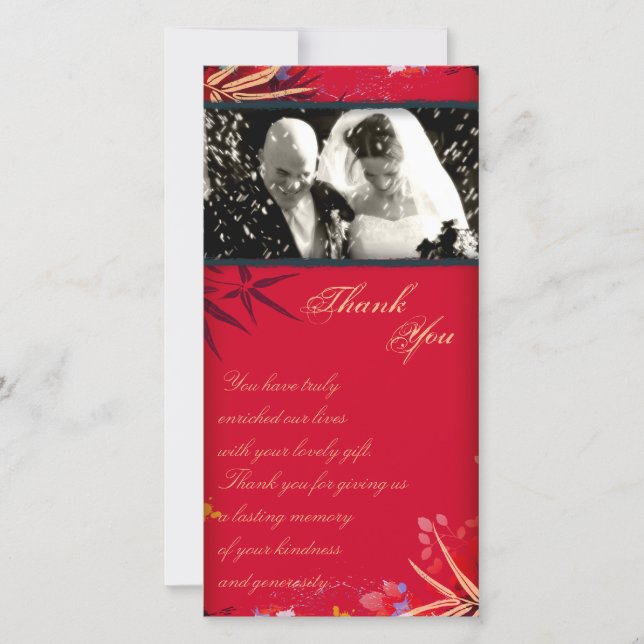 Boda Gracias Tarjeta Fotográfica Vintage Bamboo (Anverso)