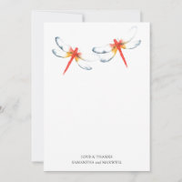 Boda Gracias Tarjeta Red Dragonfly