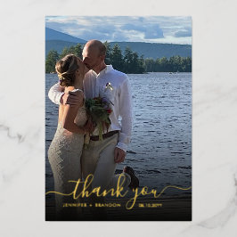 Boda Gracias tarjeta Relieve metalizado dorado clá