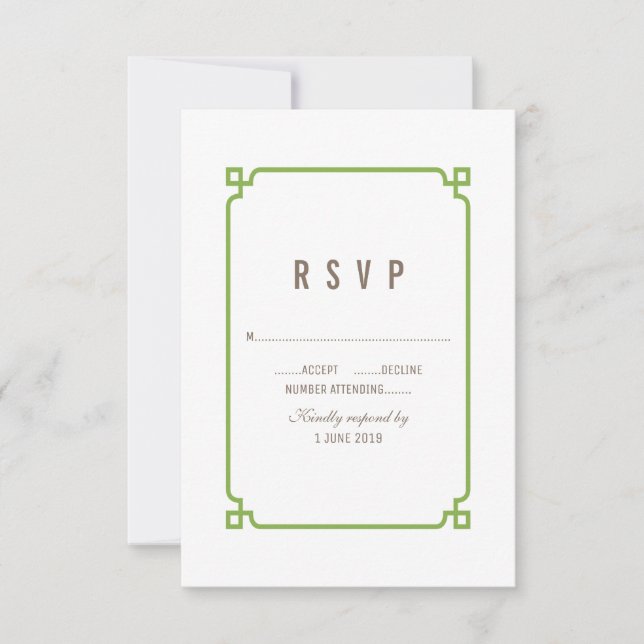 Boda Greenery Deco Chic RSVP (Anverso)