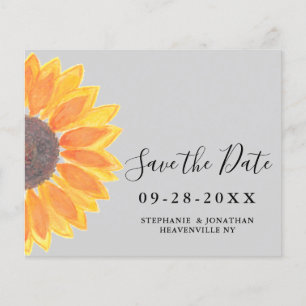 Boda gris girasol presupuesto Guardar la tarjeta d