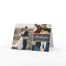 Boda gris mod Gracias tarjeta de fotos de Personal