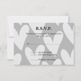 Boda Gris y White Hearts RSVP