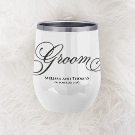 Boda Groom Typography Script Personalizado Tumbler