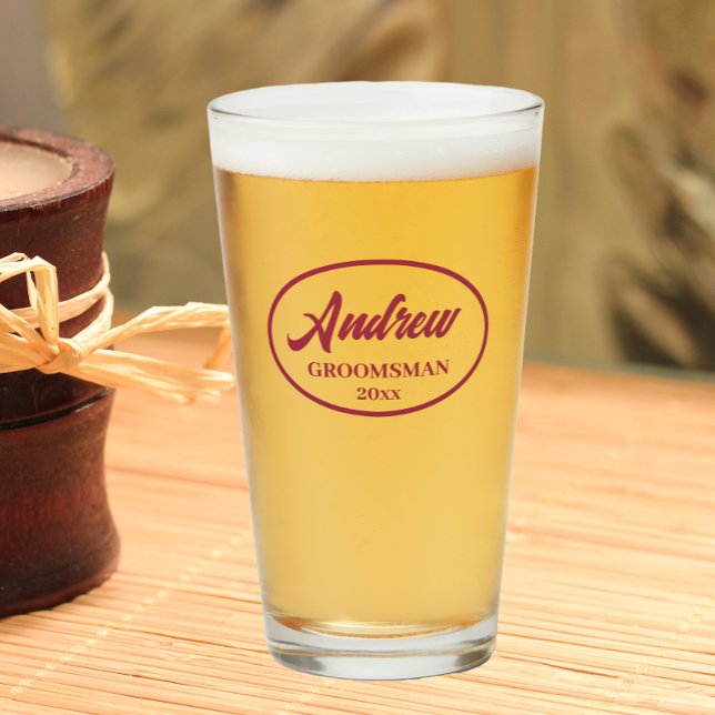 Boda Groomsman con estilo de color rojo (In Situ Table)