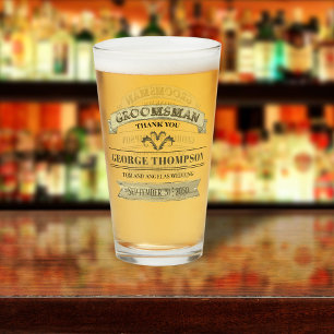 Boda Groomsman Vintage Classic Simple Glass