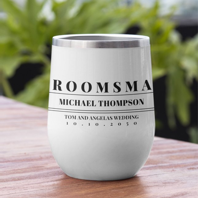 Boda Groomsmen Personalizado Simple (Custom personalized Groomsman Modern bold lettering wine tumbler)