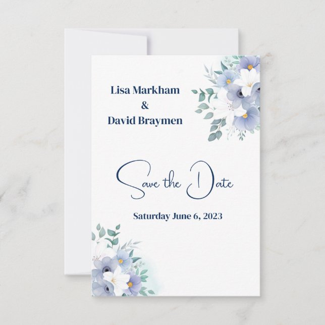 Boda Guardar La Invitación De Fecha (Anverso)