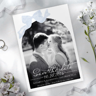 Boda Guardar la invitación de fecha   Bow Photo
