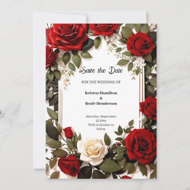 Boda Guardar la tarjeta de fecha (Anverso)