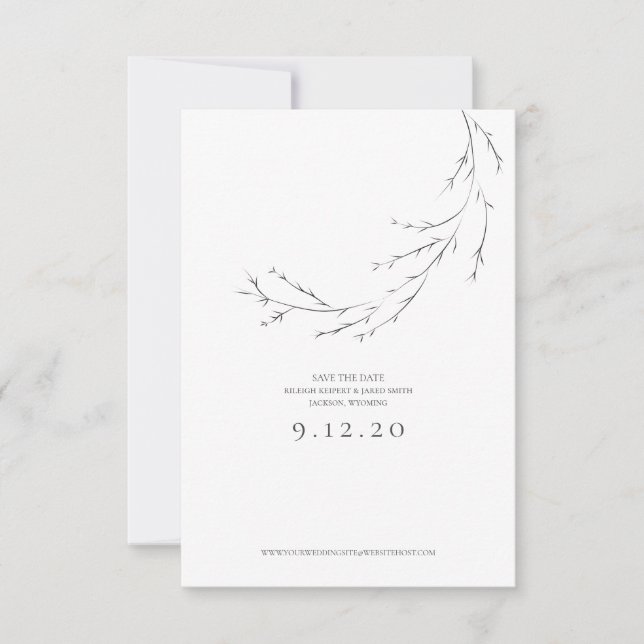 Boda Guardar la tarjeta Minimalista de mano (Anverso)
