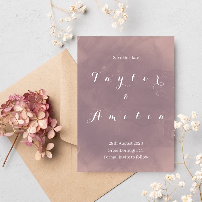 Boda Guardar la tarjeta Rosa moderna de la fecha (Subido por el creador)
