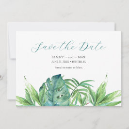 Boda Guardar Las Hojas Tropicales Invitaciones De 