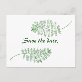 Boda Guardar las postales de fecha, helechos verde