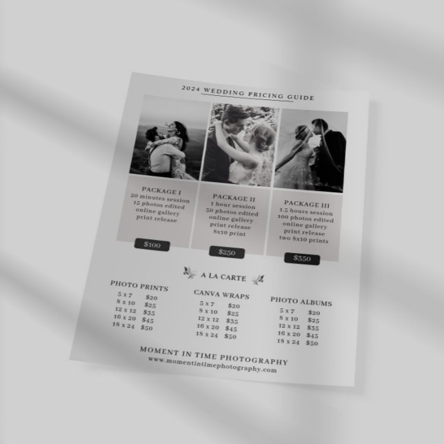 Boda Guía de precios de fotografía Hoja de venta (Subido por el creador)