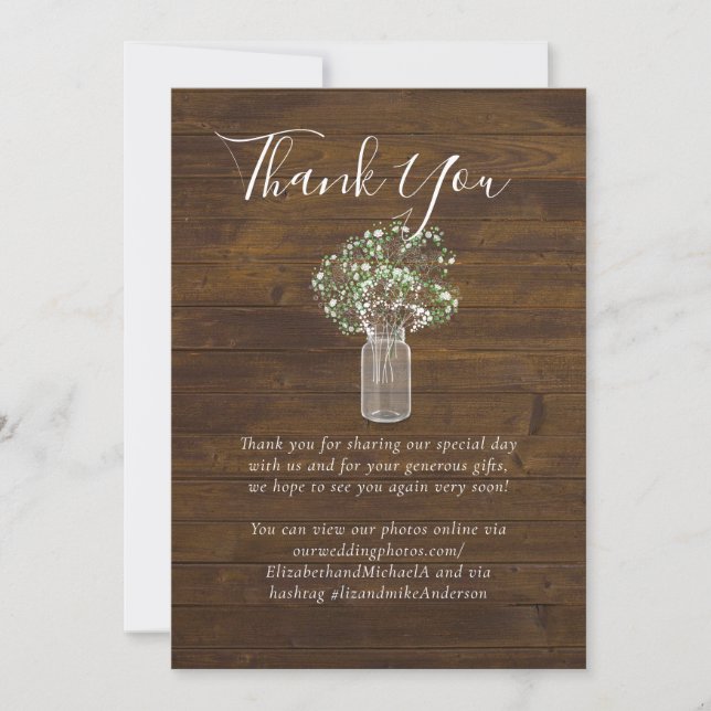 Boda Gypsophila Mason Jar (Anverso)