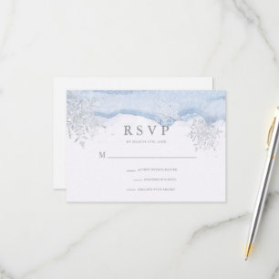 Boda helada de copos de nieve de plata helada RSVP