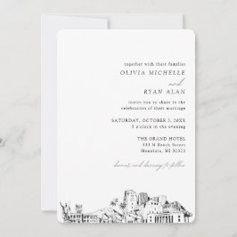 Boda Honolulu Elegant Skyline Invitación