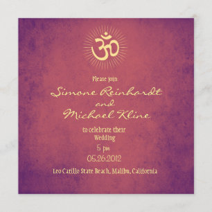 Boda india, invitación hindú de la boda, OM