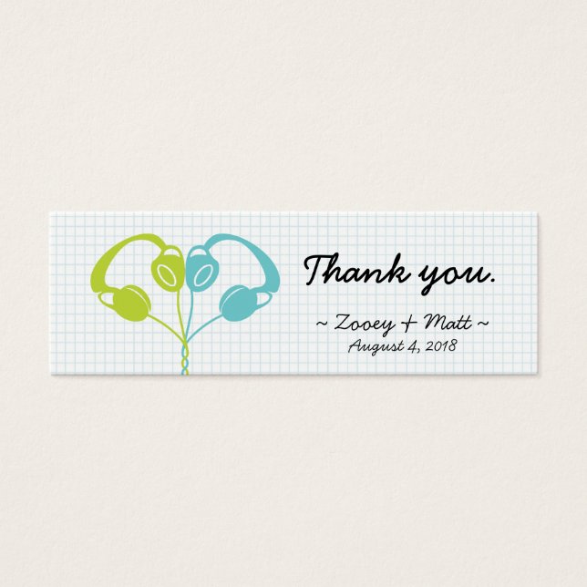 Boda Indie Headphone Heart Blue / Lime Green (Frente)