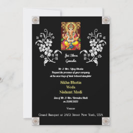 Boda indio con invitación a Ganesha