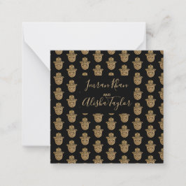 Boda indio Gold hamsa Henna Invitación