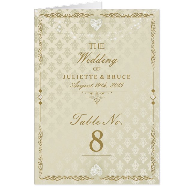 Boda indio III - Tarjeta de número de tabla (Frente)