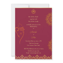 Boda indio maroon e invitación al oro