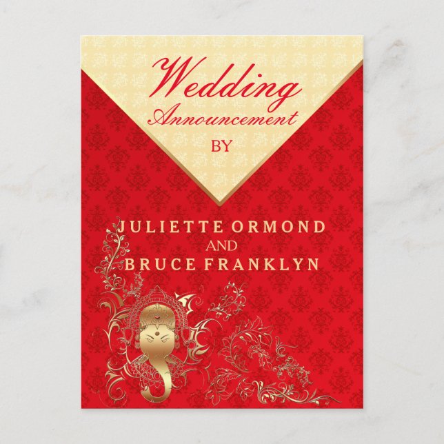 Boda indio - postal / Invitación (Anverso)